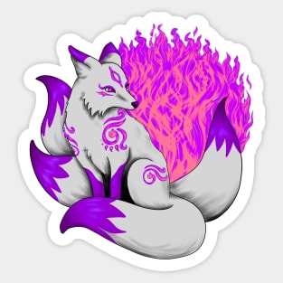 Purple Kitsune Fox Sticker